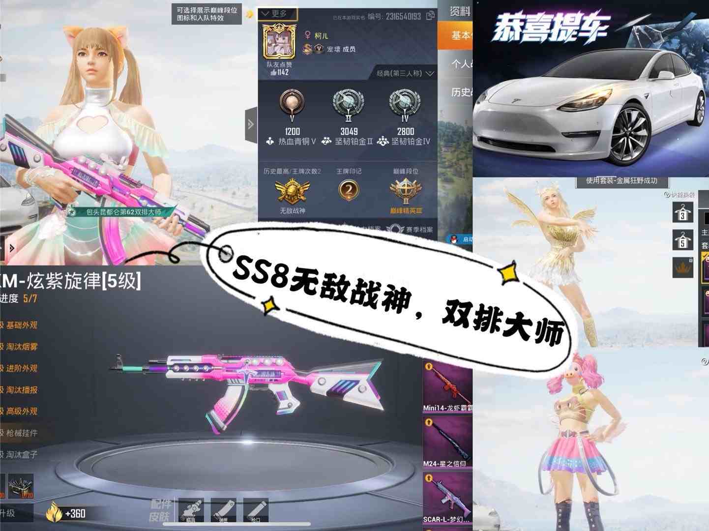 ss8无敌战神战神框特斯拉播报ak多背包头盔素材号双排大师